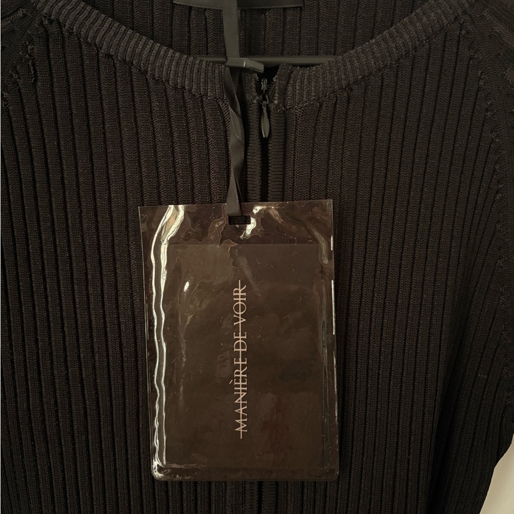 Maniere De Voir Black Ribbed Knitwear - Picture 6 of 8